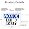 Signmission Exit Sign, Aluminum, 18 in W, 12 in H, Exit To Lobby OS-2PACK-NS-A-1218-L-12257 - alternate 6